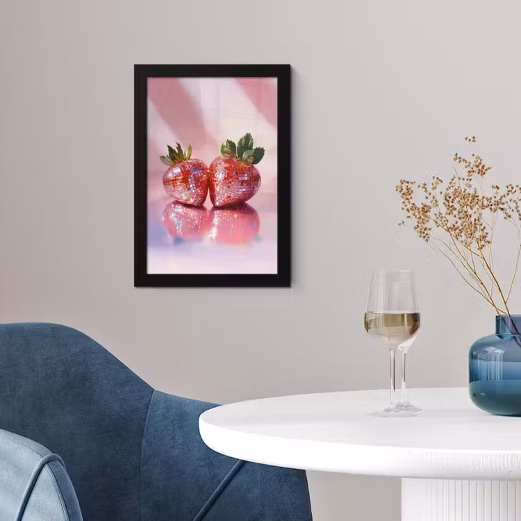 Poster met lijst - Disco - Fruit - Glitter - Strawberry — 2
