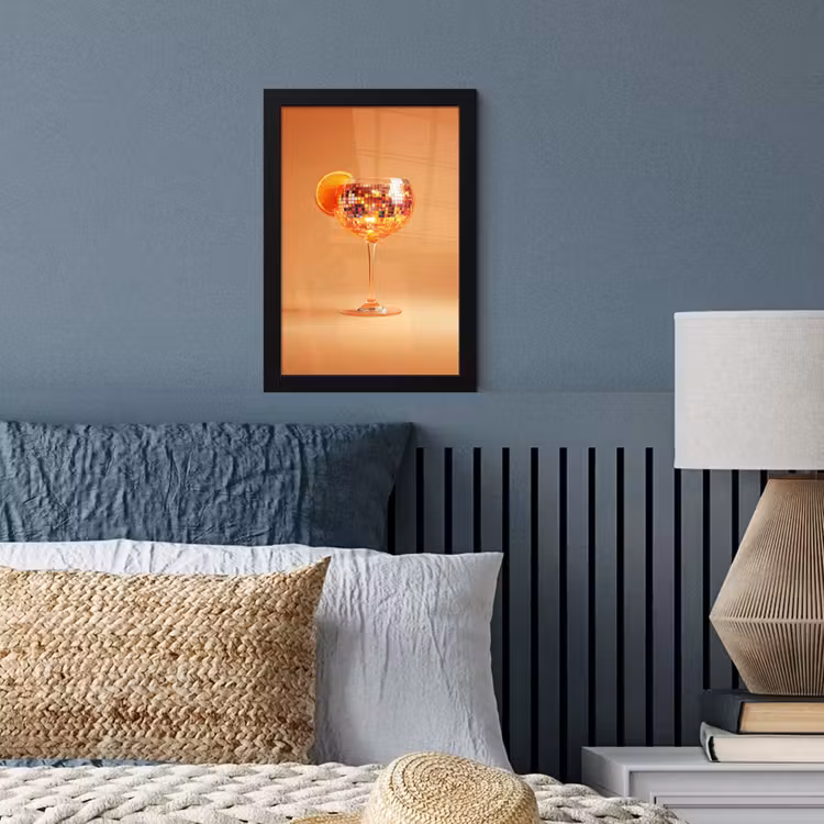 Poster met lijst - Drank - Oranje - Glitter - Disco — 4