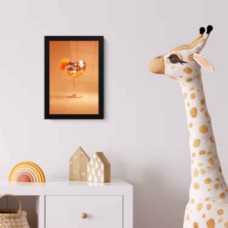 Poster met lijst - Drank - Oranje - Glitter - Disco — 5
