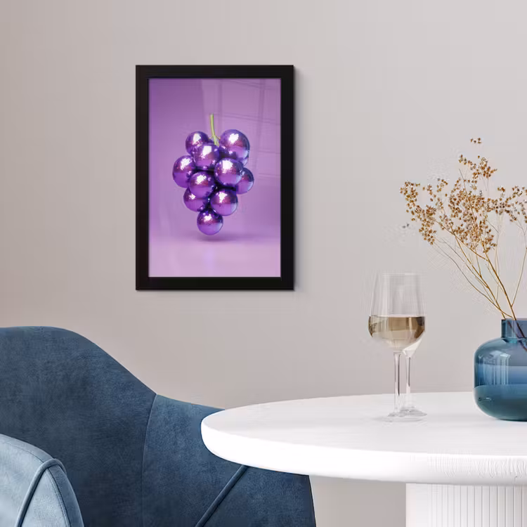 Poster met lijst - Druif - Disco - Glitter - Paars — 2