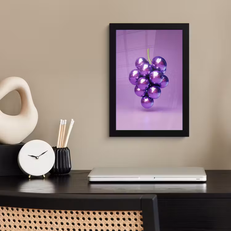 Poster met lijst - Druif - Disco - Glitter - Paars — 3