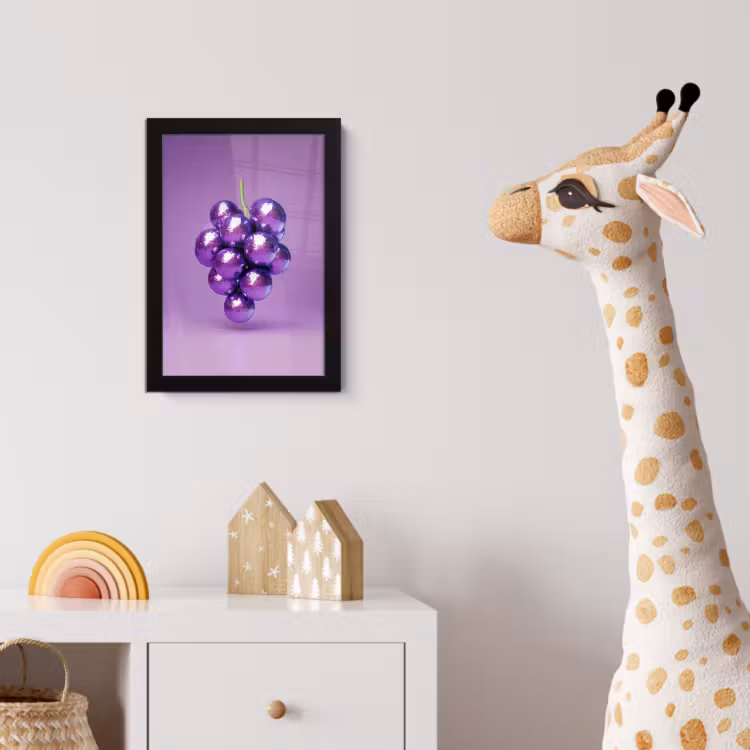 Poster met lijst - Druif - Disco - Glitter - Paars — 5