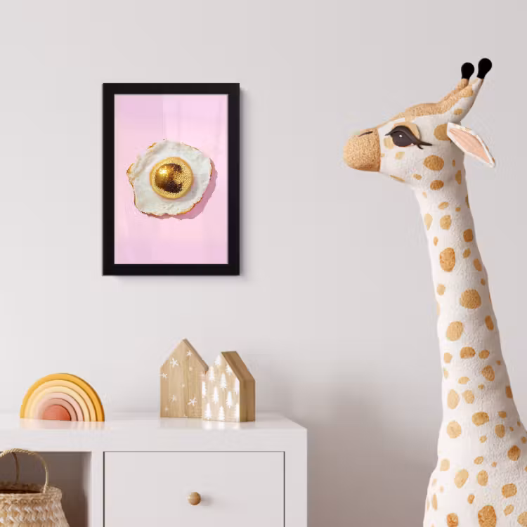 Poster met lijst - Ei - Disco - Ontbijt - Glitter — 5