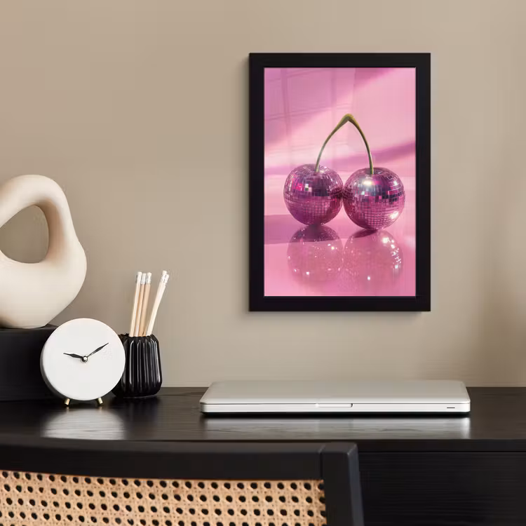 Poster met lijst - Glitter - Discobol - Roze - Kersen — 3