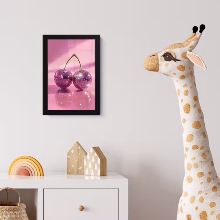 Poster met lijst - Glitter - Discobol - Roze - Kersen — 5