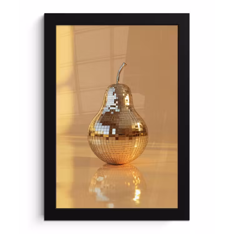 Poster met lijst - Goud - Disco - Glitter - Peer — 1
