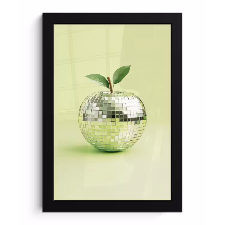 Poster met lijst - Groen - Disco - Decoratie - Appel — 1