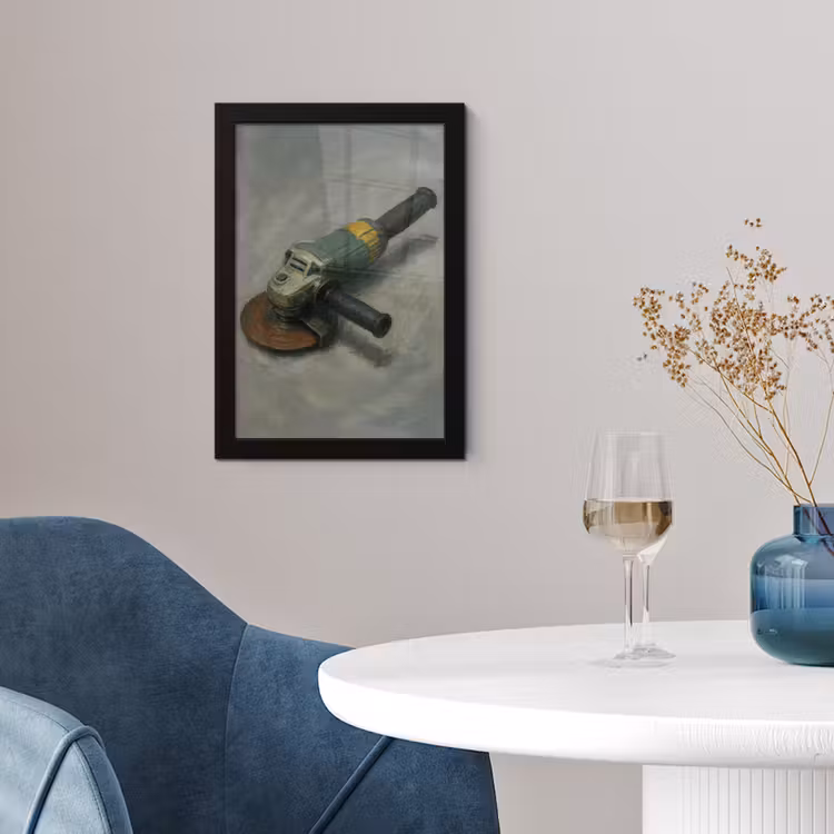 Poster met lijst - Haakse slijper - Schilderij - Gereedschap — 2
