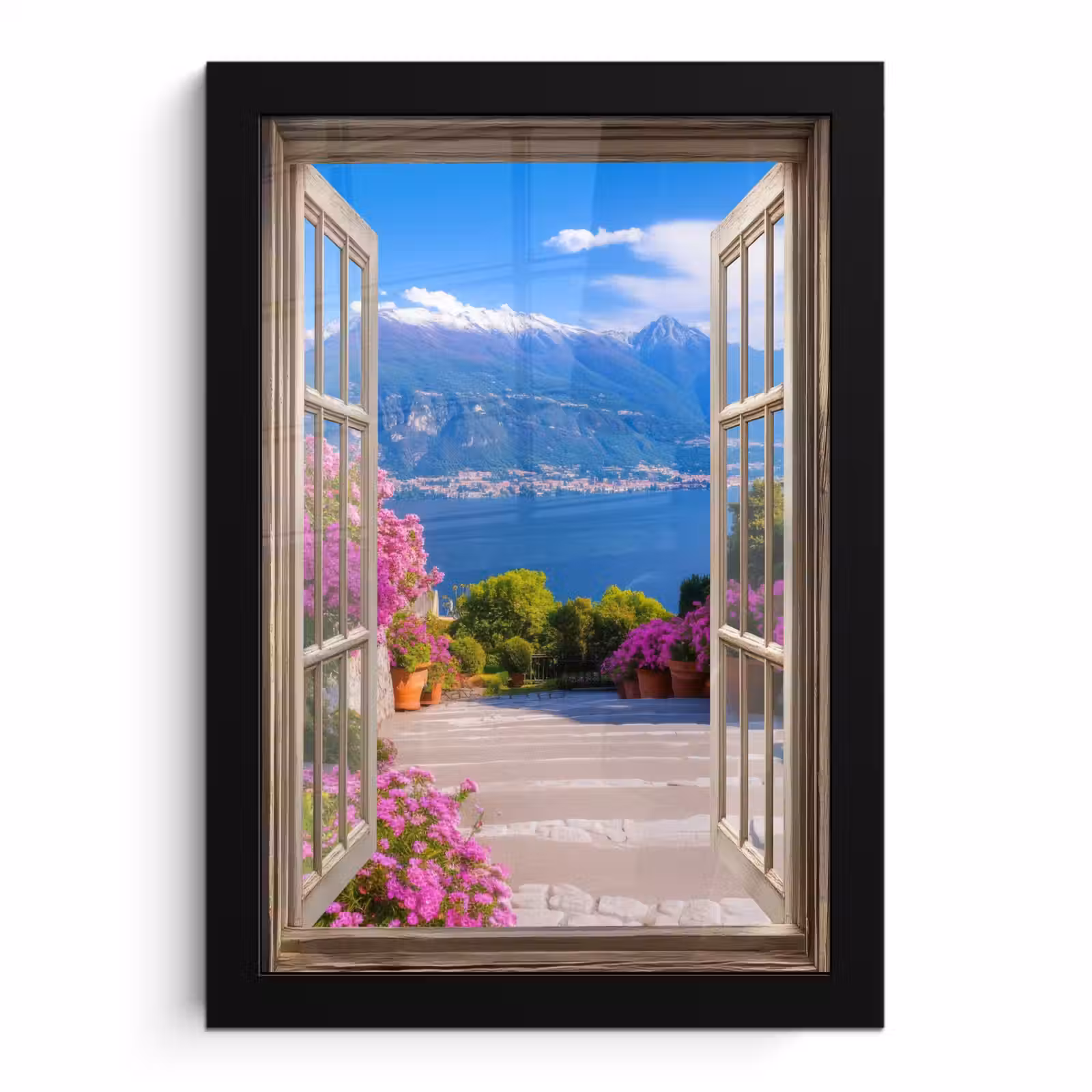 Poster met lijst - Doorkijk - Berg - Landschap - Uitzicht - Meer — 1