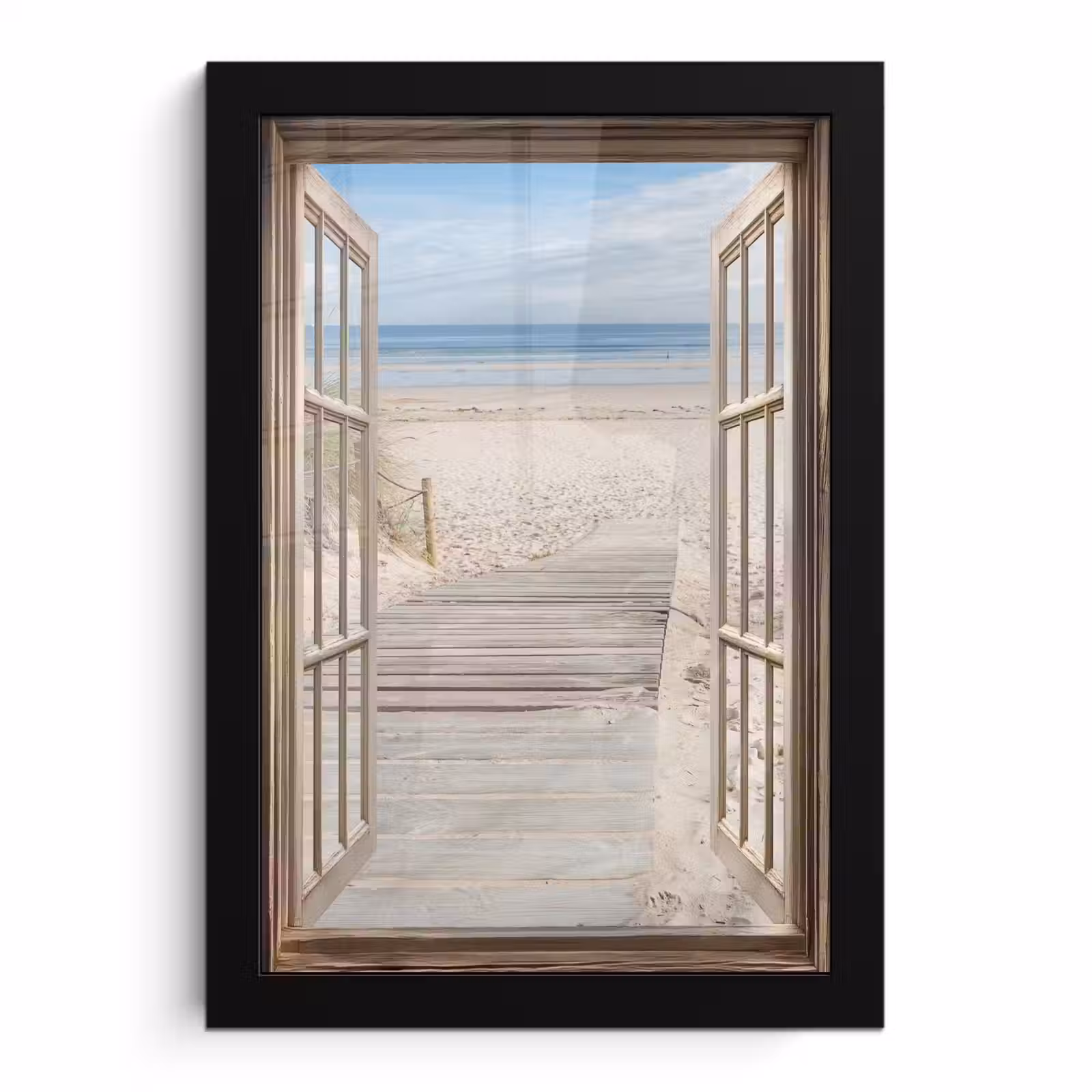 Poster met lijst - Doorkijk - Strand - Duinen - Pad - Landschap — 1