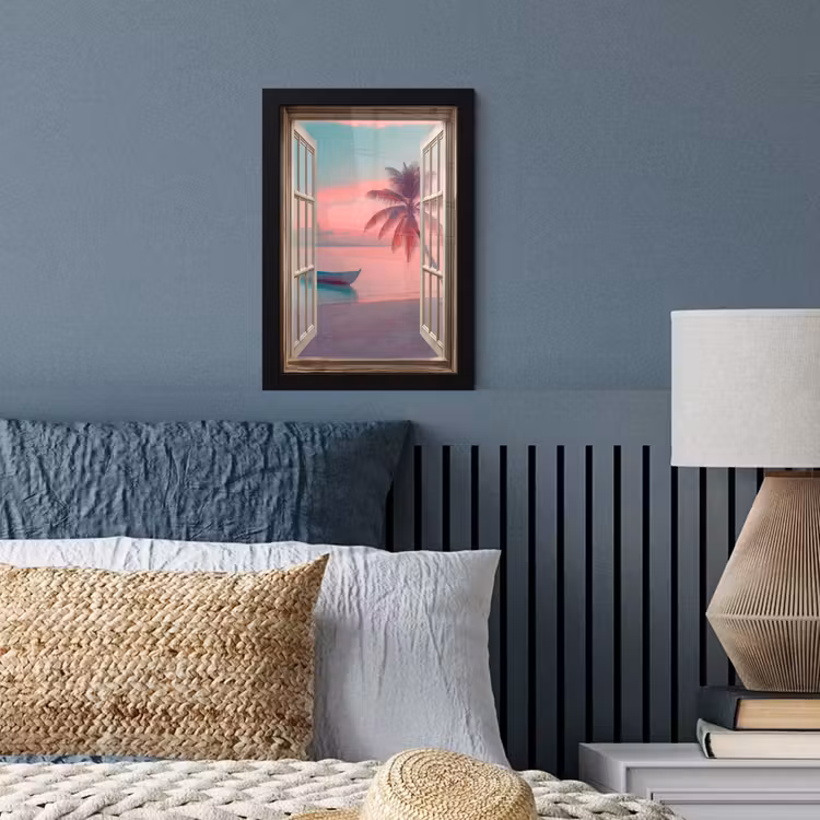 Poster met lijst - Doorkijk - Strand - Palmboom - Tropisch — 4