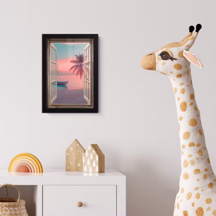 Poster met lijst - Doorkijk - Strand - Palmboom - Tropisch — 5