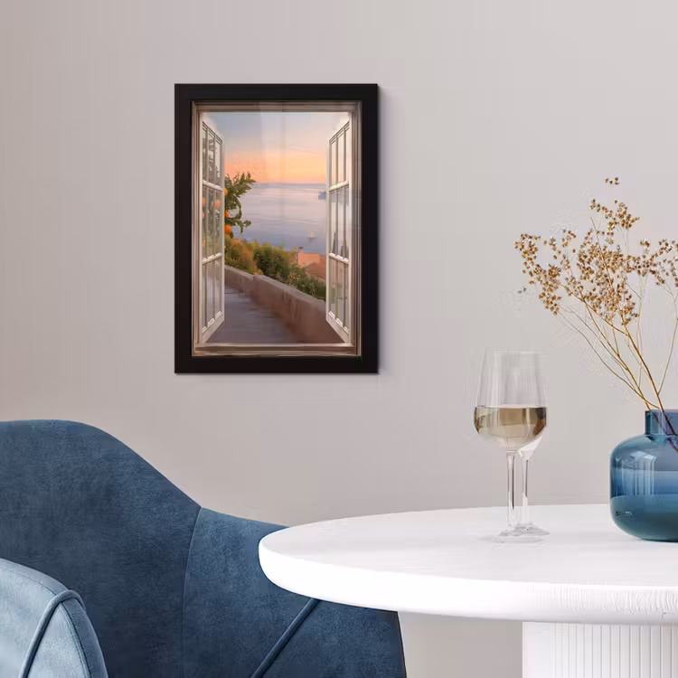 Poster met lijst - Doorkijk - Uitzicht - Meer - Landschap — 2
