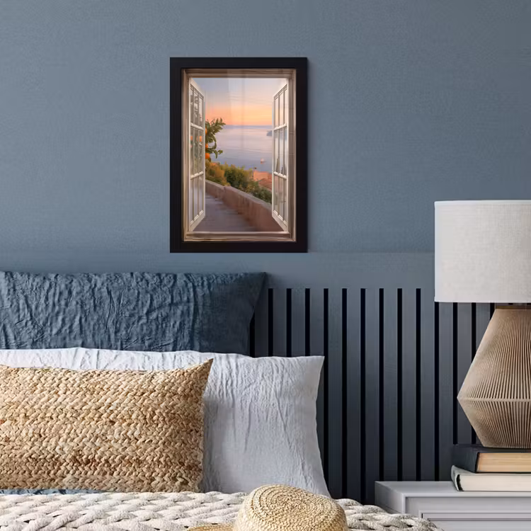 Poster met lijst - Doorkijk - Uitzicht - Meer - Landschap — 4