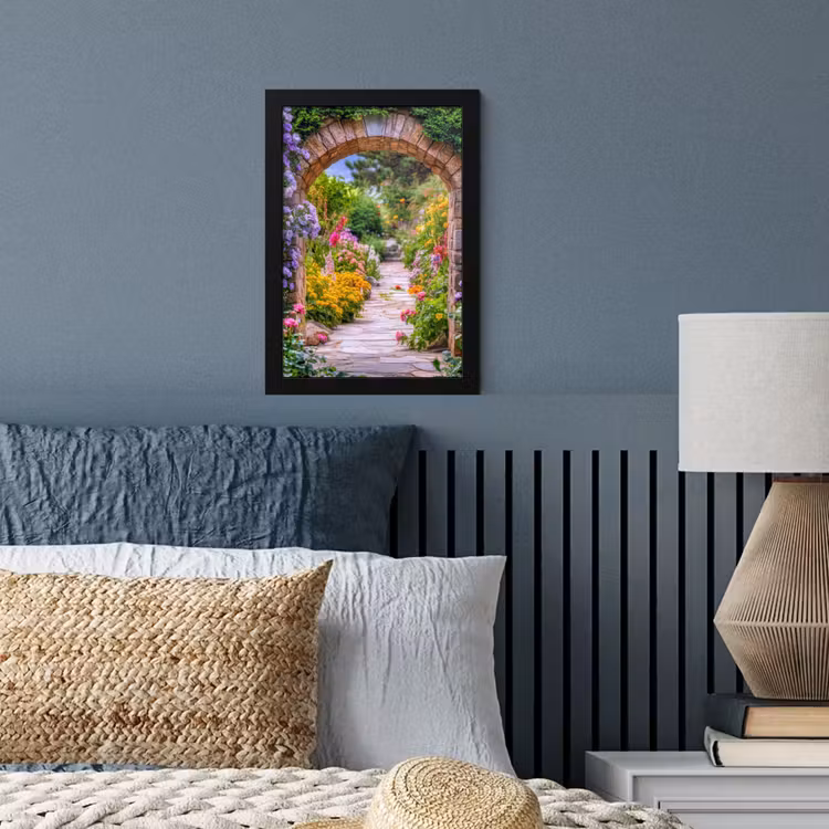Poster met lijst - Doorkijk - Bloemen - Pad - Natuur — 4