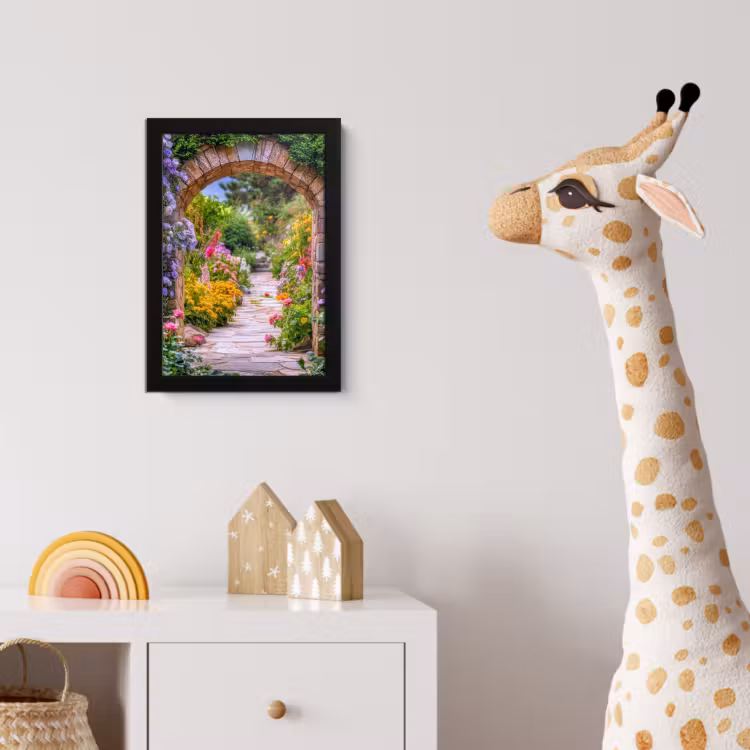 Poster met lijst - Doorkijk - Bloemen - Pad - Natuur — 5
