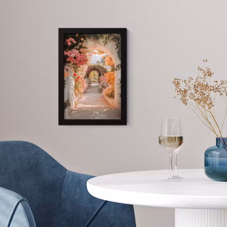 Poster met lijst - Doorkijk - Boog - Bloemen - Pastel — 2