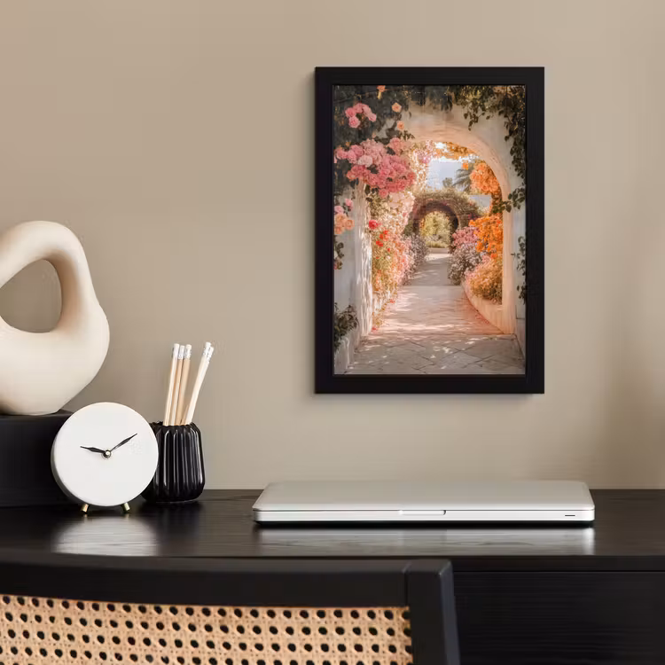 Poster met lijst - Doorkijk - Boog - Bloemen - Pastel — 3