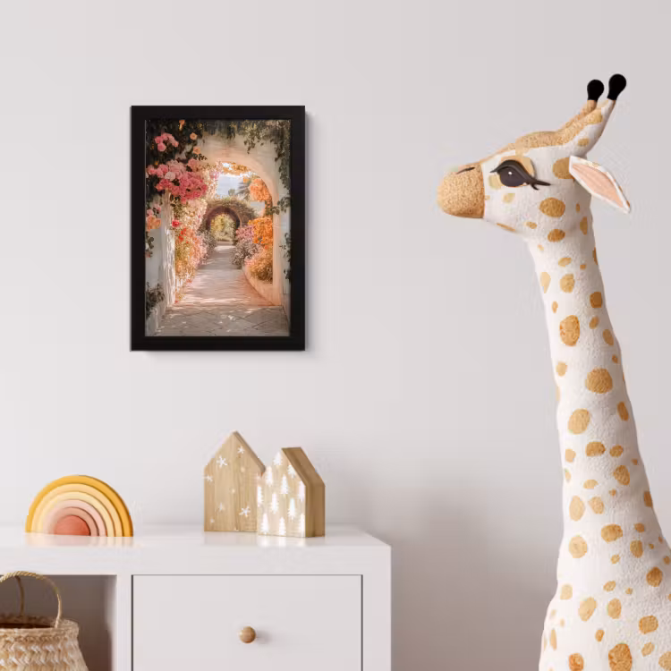 Poster met lijst - Doorkijk - Boog - Bloemen - Pastel — 5