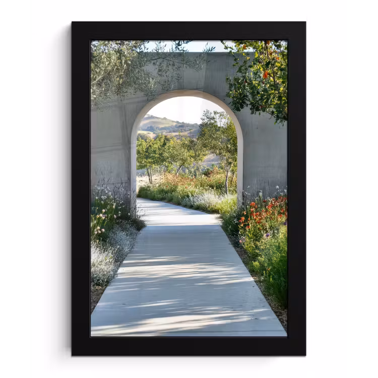 Poster met lijst - Doorkijk - Pad - Beton - Landschap — 1