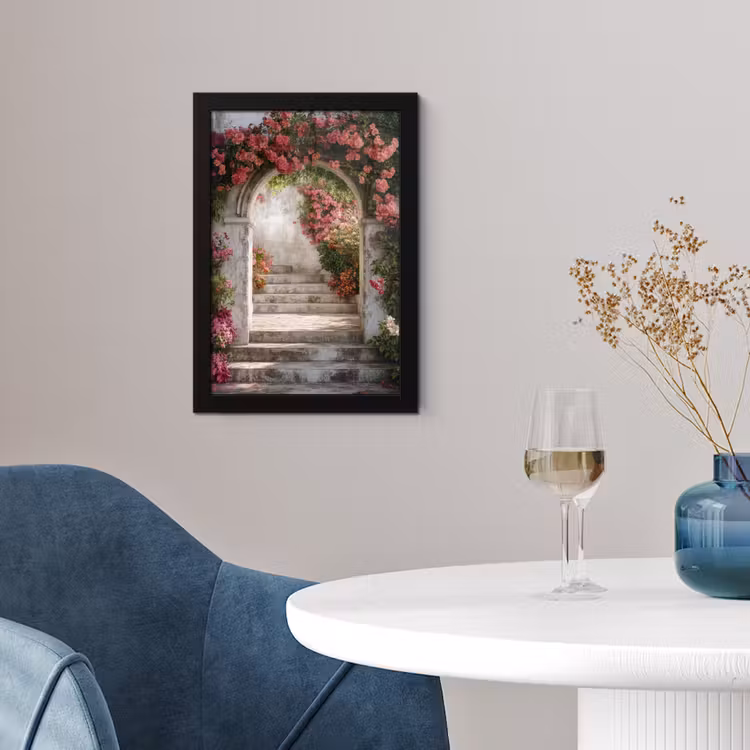 Poster met lijst - Doorkijk - Rozen - Vintage - Poort — 2