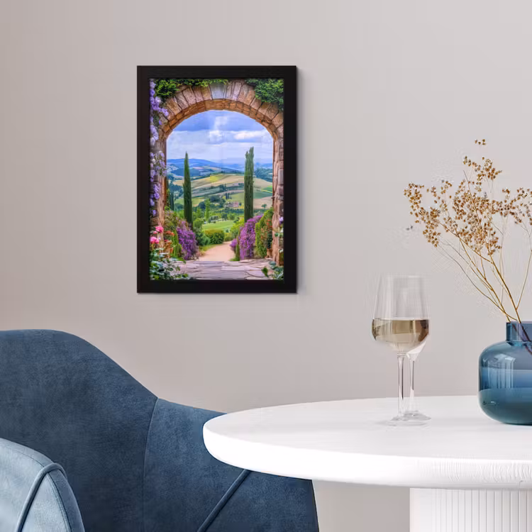 Poster met lijst - Doorkijk - Toscane - Landschap - Poort — 2