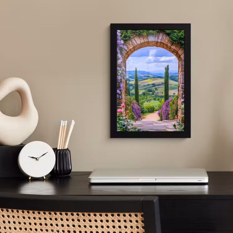 Poster met lijst - Doorkijk - Toscane - Landschap - Poort — 3