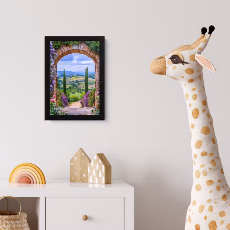 Poster met lijst - Doorkijk - Toscane - Landschap - Poort — 5