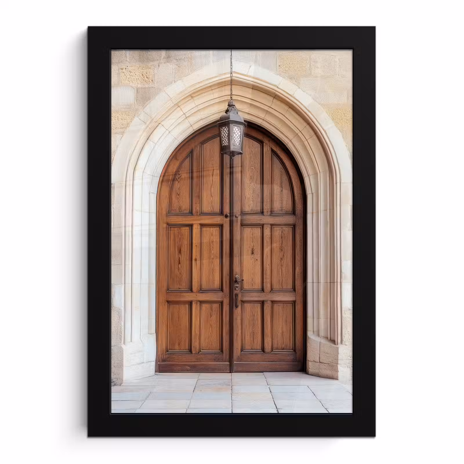 Poster met lijst - Houten - Deur - Lantaarn — 1