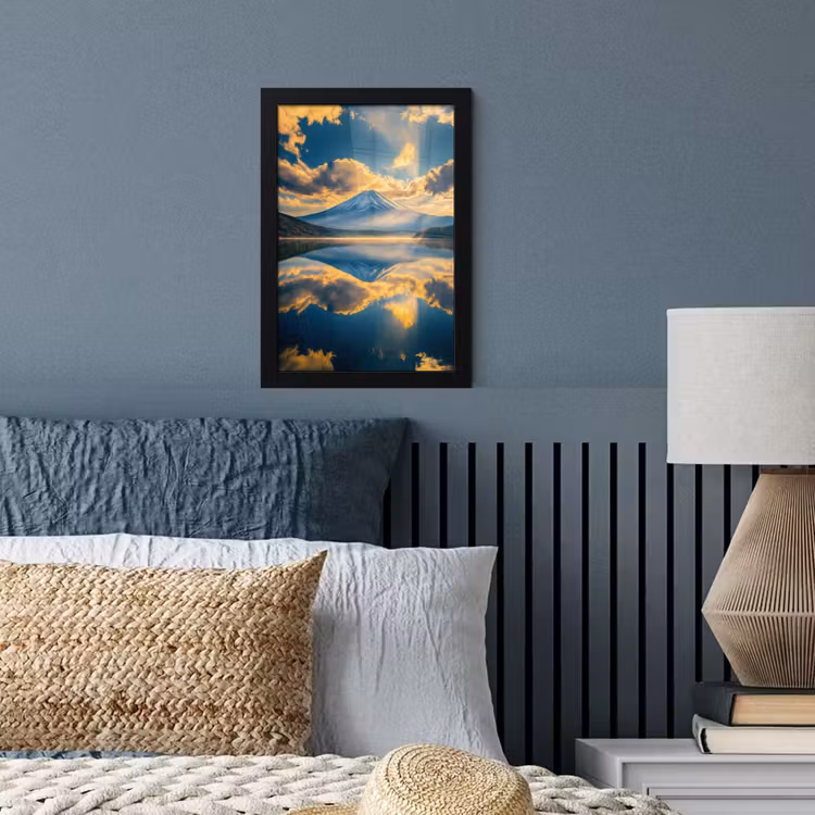 Poster met lijst - Berg - Rivier - Zonsondergang — 4