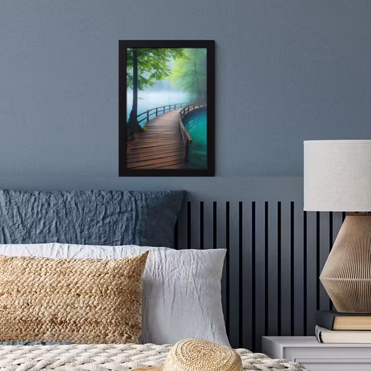 Poster met lijst - Brug - Water - Rivier - Bos — 4