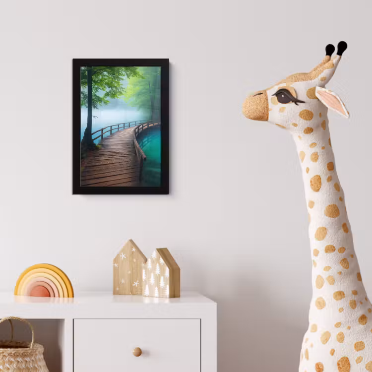 Poster met lijst - Brug - Water - Rivier - Bos — 5