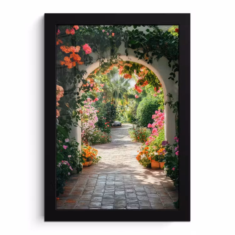 Poster met lijst - Doorkijk - Bloemen - Natuur - Bloementuin — 1