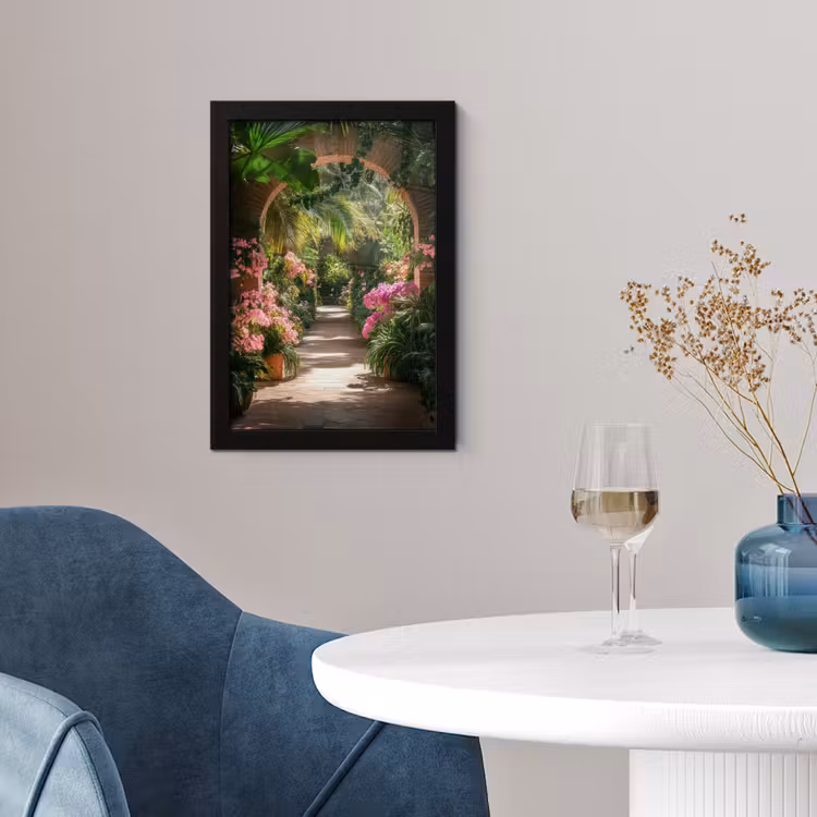 Poster met lijst - Doorkijk - Tropisch - Bloemen - Natuur — 2