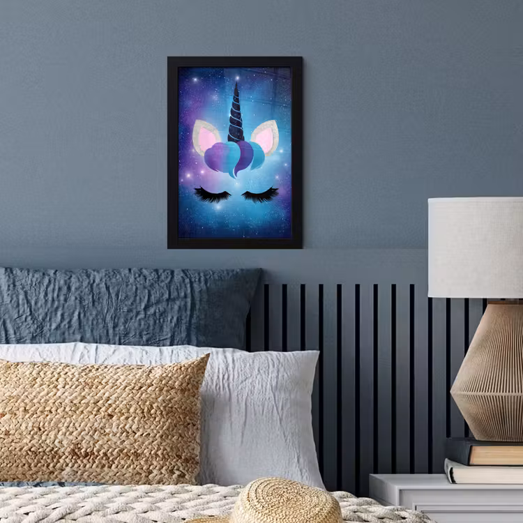 Poster met lijst - Eenhoorn - Sterren - Blauw — 4