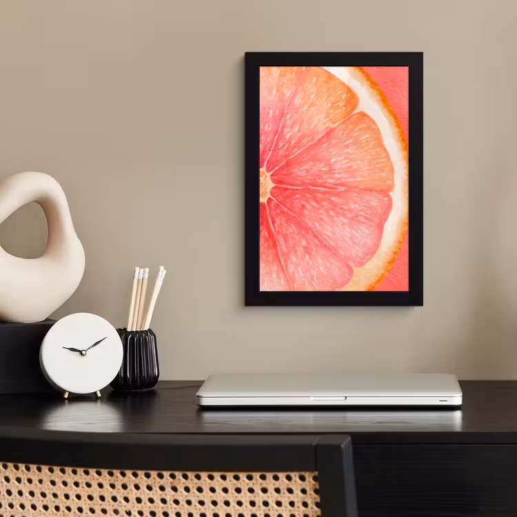 Poster met lijst - Grapefruit - Roze - Levendig — 3