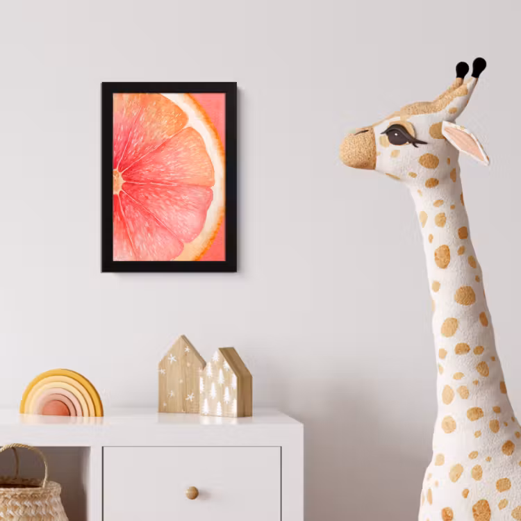 Poster met lijst - Grapefruit - Roze - Levendig — 5