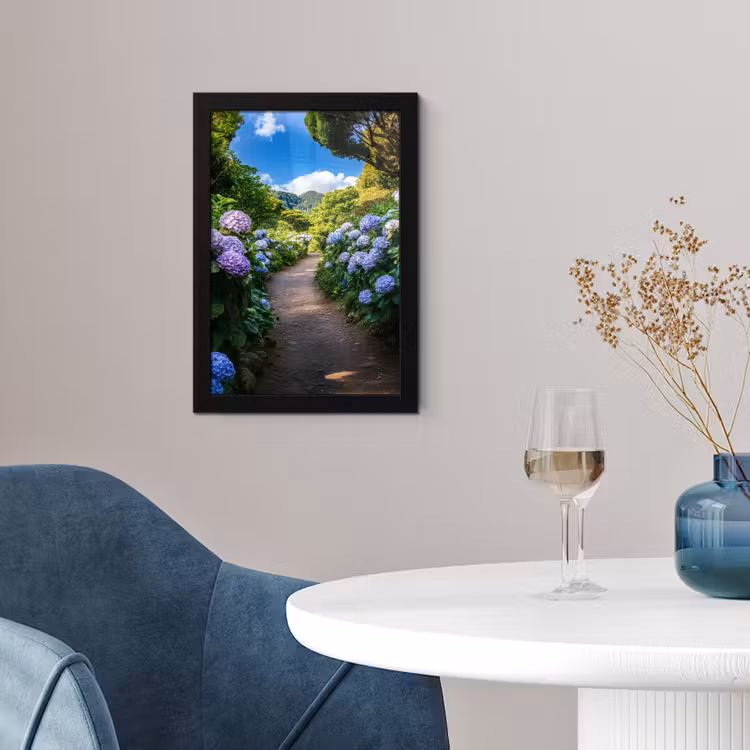 Poster met lijst - Hortsensia - Pad - Bloemen — 2