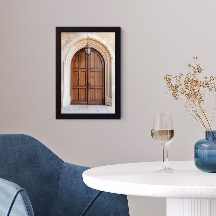 Poster met lijst - Houten - Deur - Lantaarn — 2