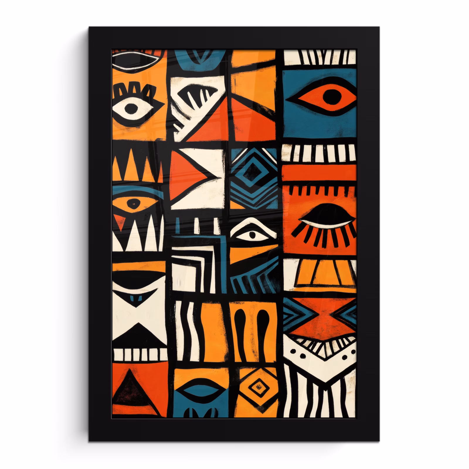 Poster met lijst - Abstract - Gezichten - Mozaïek — 1