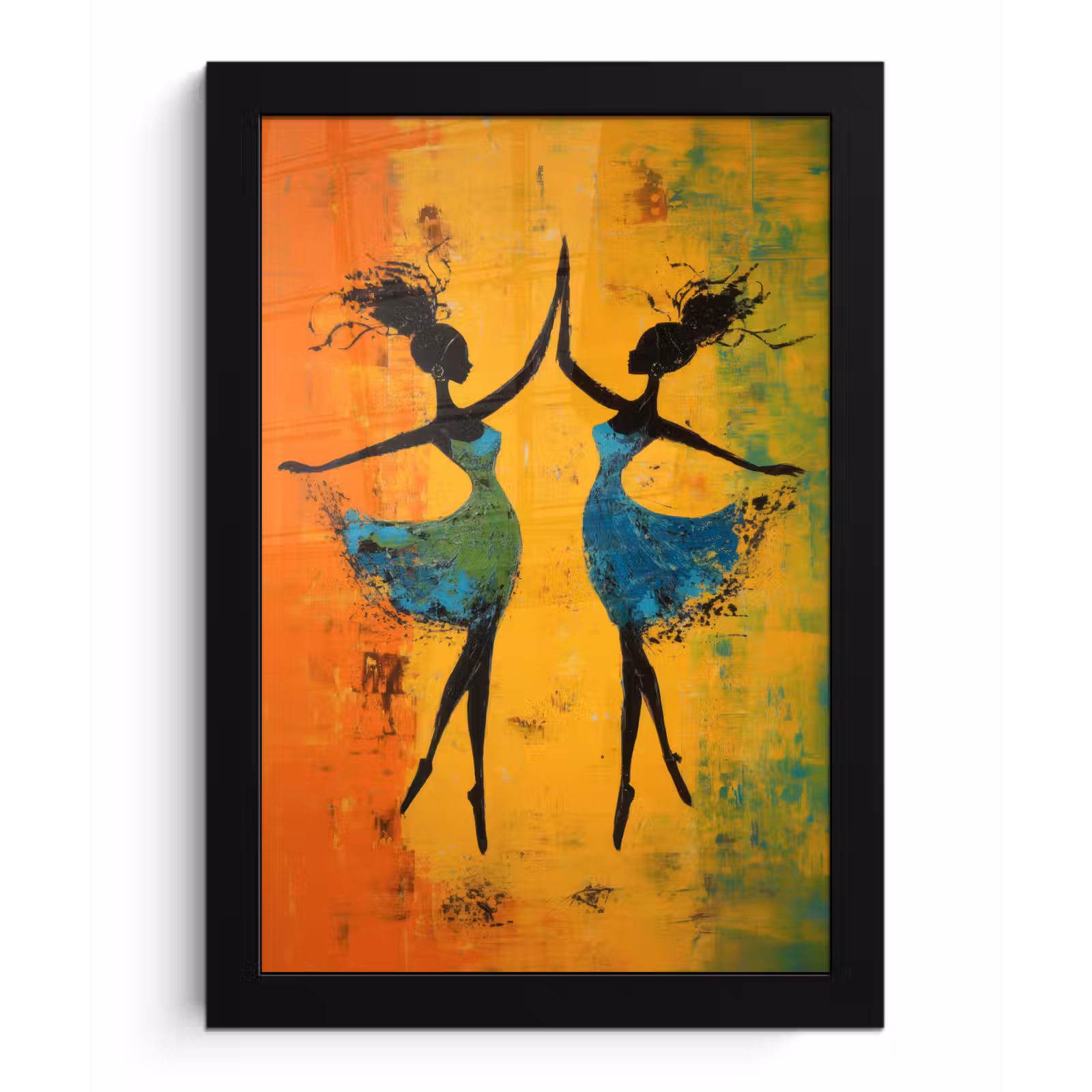 Poster met lijst - Dansen - Vrouwen - Verfstructuur — 1