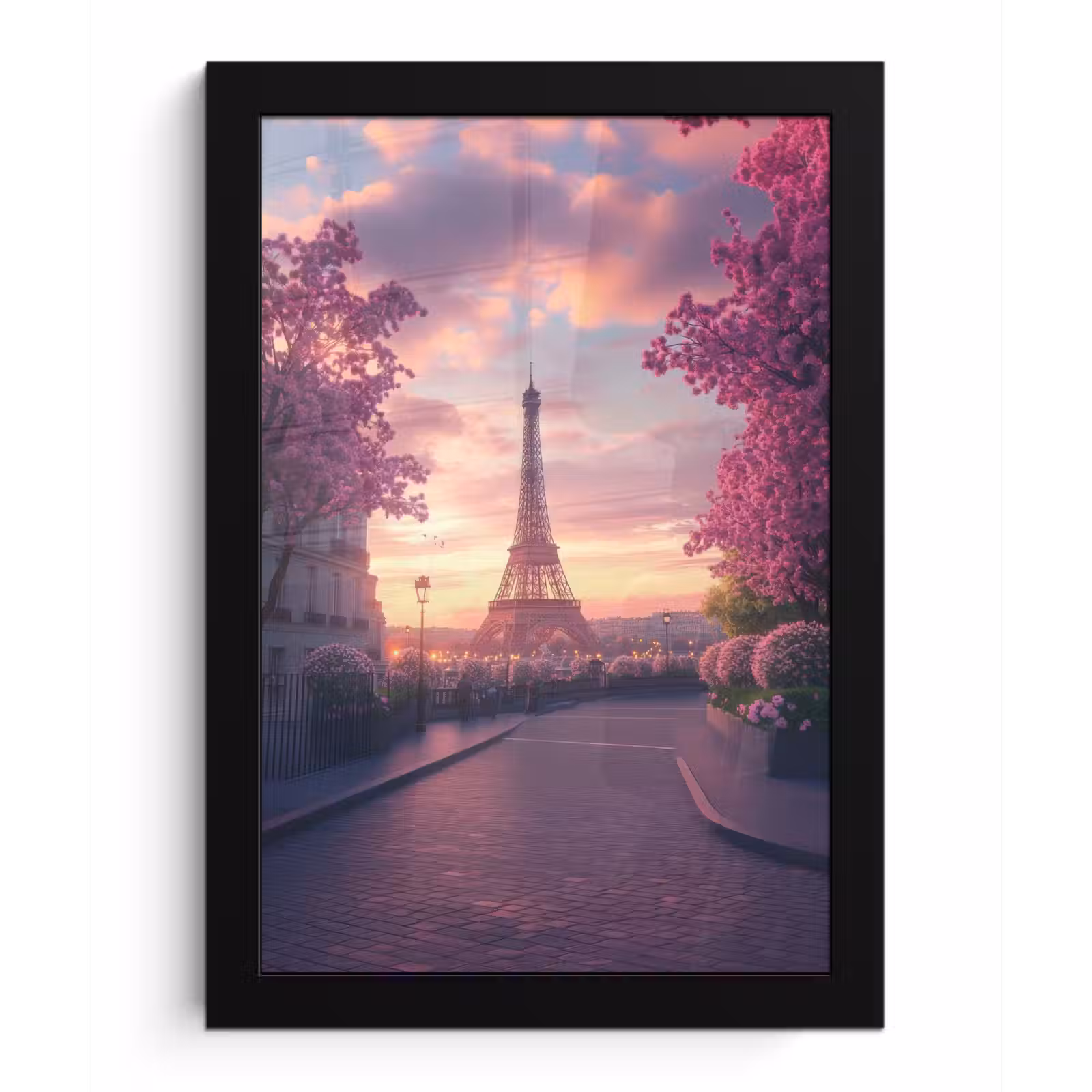 Poster met lijst - Eiffeltoren - Parijs - Roze — 1