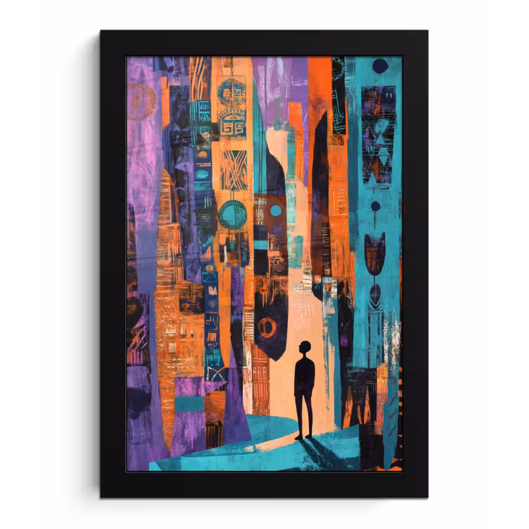 Poster met lijst - Abstract - Figuren - Kleurrijk — 1
