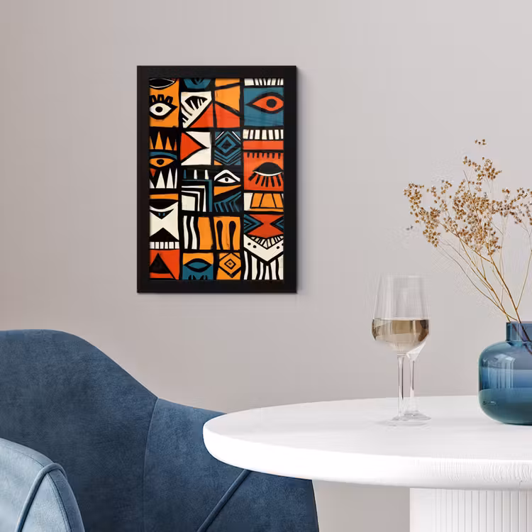 Poster met lijst - Abstract - Gezichten - Mozaïek — 2