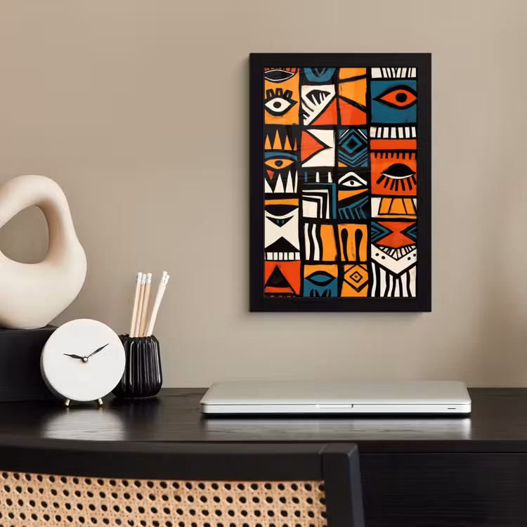 Poster met lijst - Abstract - Gezichten - Mozaïek — 3