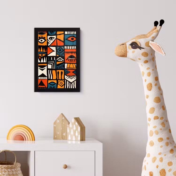 Poster met lijst - Abstract - Gezichten - Mozaïek — 5