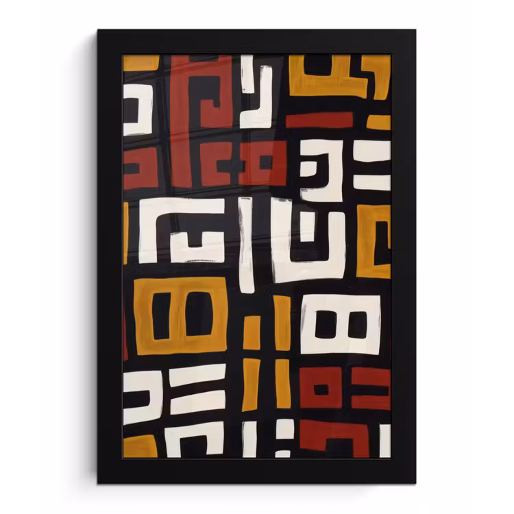 Poster met lijst - Abstract - Patroon - Rood — 1