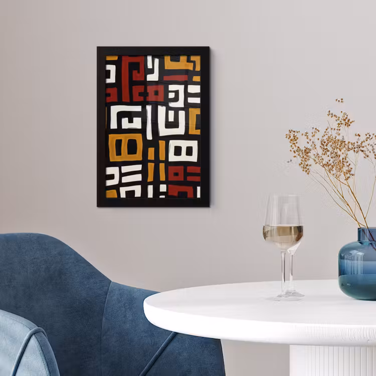 Poster met lijst - Abstract - Patroon - Rood — 2