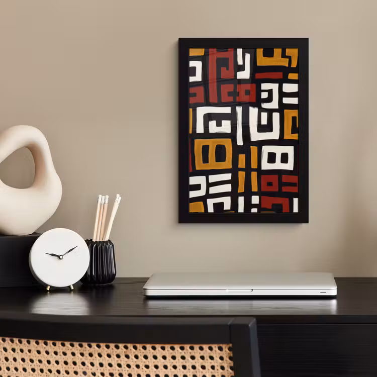Poster met lijst - Abstract - Patroon - Rood — 3
