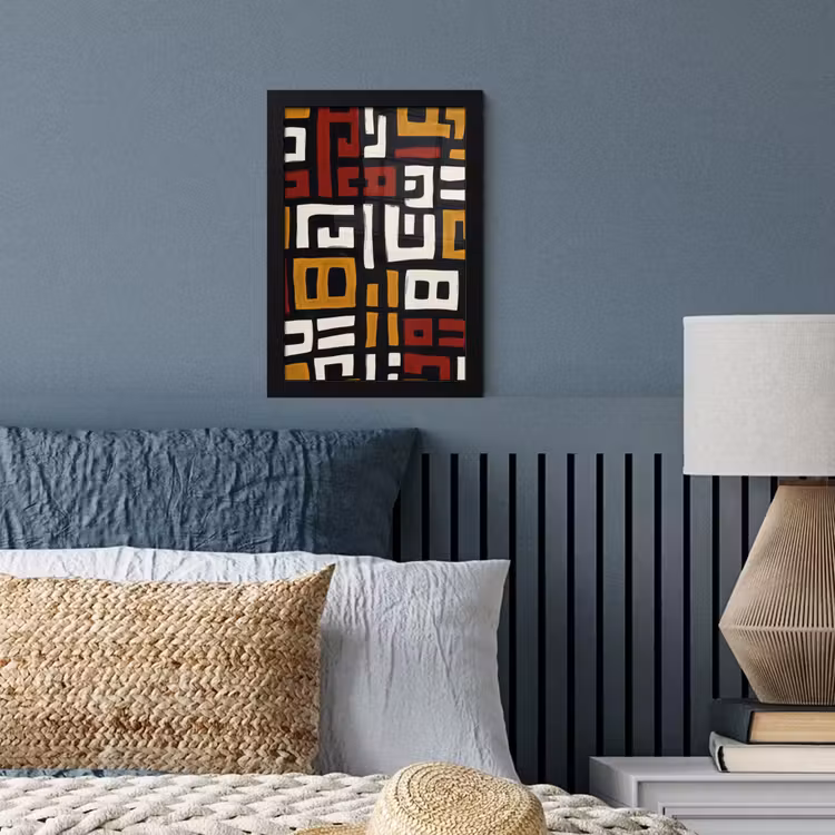 Poster met lijst - Abstract - Patroon - Rood — 4